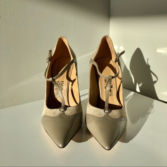 Salvatore Ferragamo beige suede lace heels womens - Picture 2 of 7